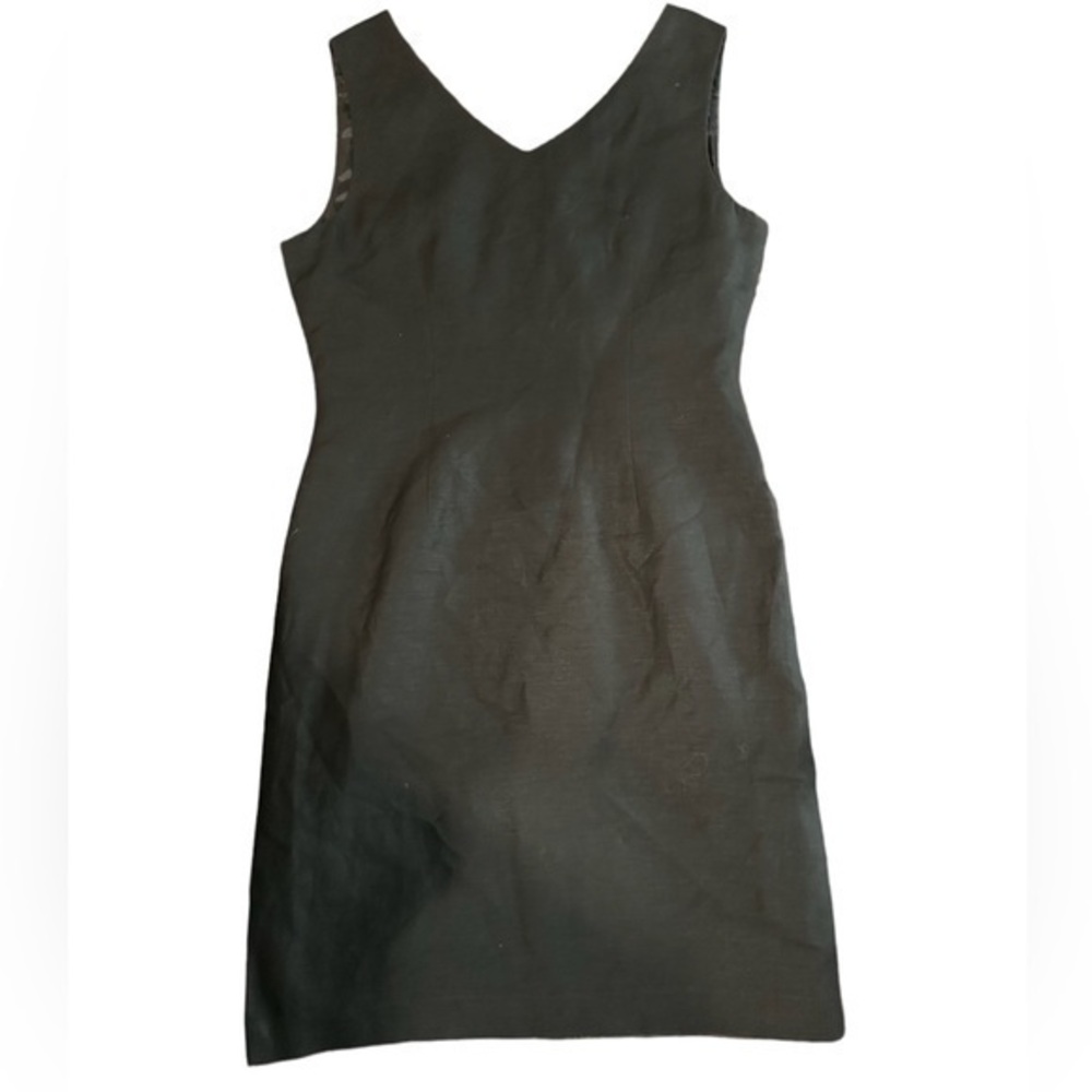 Kasper A.S.L. Petite Linen Blend Sleeveless Short Dress - Black - Size 6P